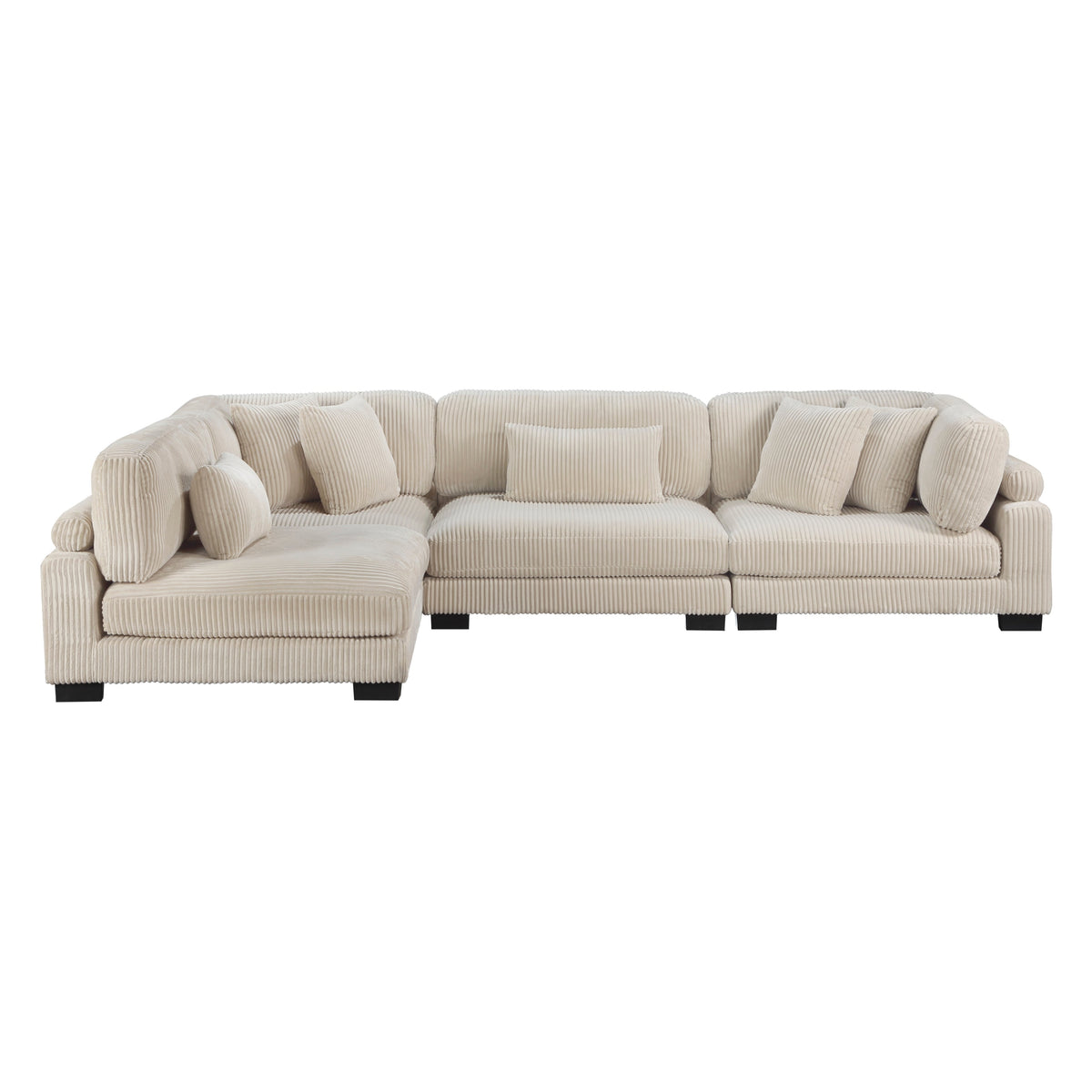 Traverse Beige 4-Piece Corduroy Modular Sectional by Homelegance at Eve Furniture