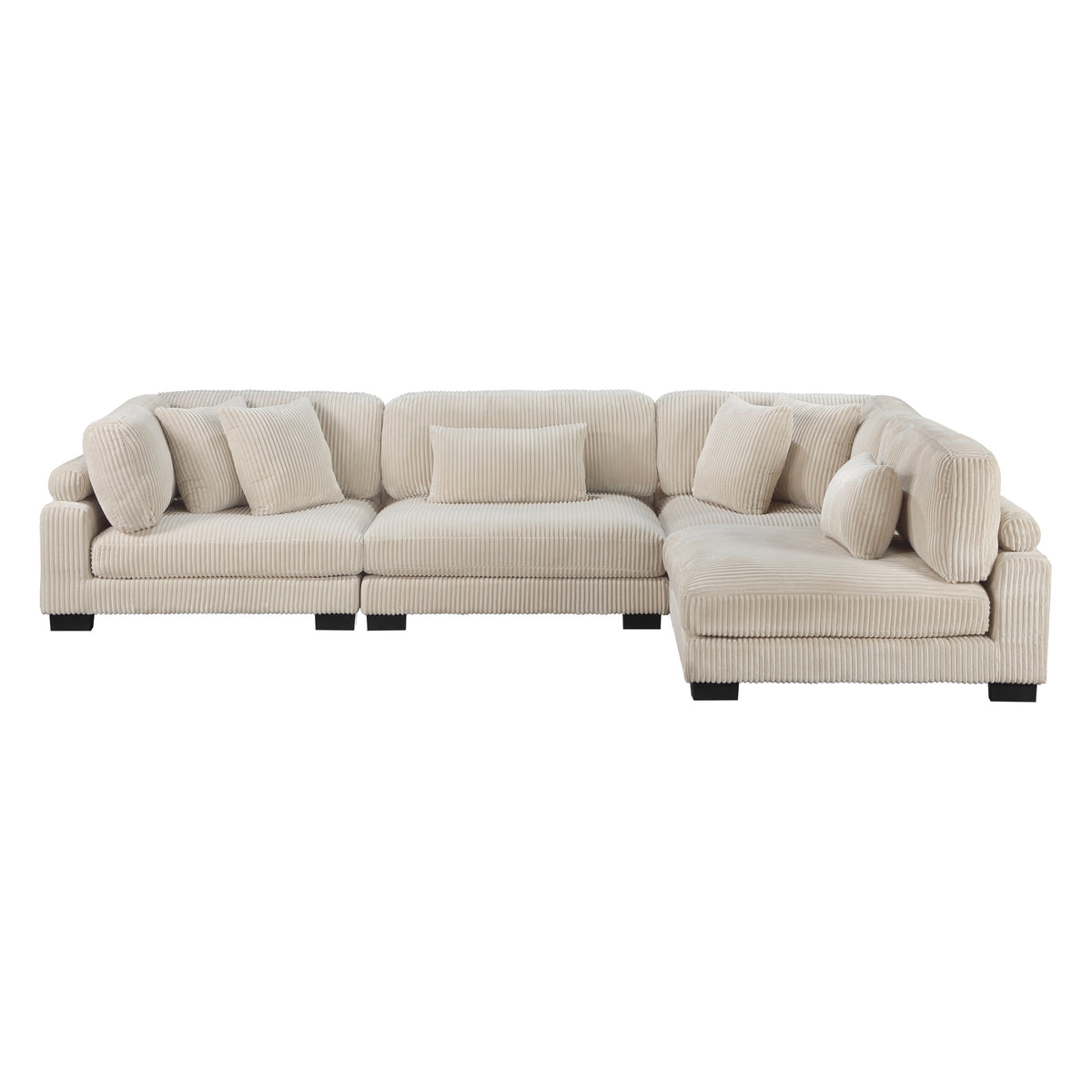 Traverse Beige 4-Piece Corduroy Modular Sectional by Homelegance at Eve Furniture