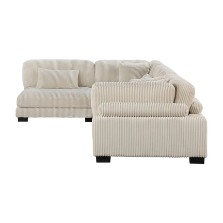 Traverse Beige 4-Piece Corduroy Modular Sectional by Homelegance at Eve Furniture