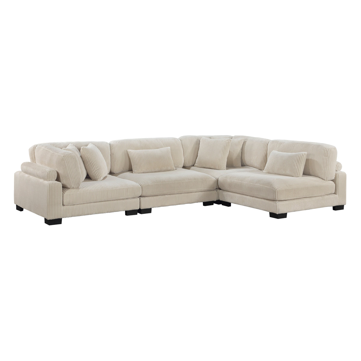 Traverse Beige 4-Piece Corduroy Modular Sectional by Homelegance at Eve Furniture