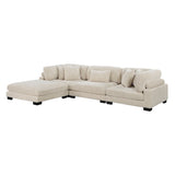 Traverse Beige 4-Piece Corduroy Modular Sectional with Ottoman by Homelegance at Eve Furniture