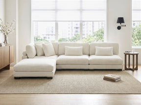 Traverse Beige 4-Piece Corduroy Modular Sectional with Ottoman by Homelegance at Eve Furniture