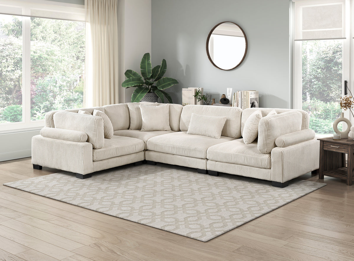 Traverse Beige 4-Piece Modular Sectional by Homelegance at Eve Furniture