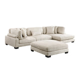 Traverse Beige 4-Piece Modular Sectional with Reversible Chaise and Ottoman by Homelegance at Eve Furniture