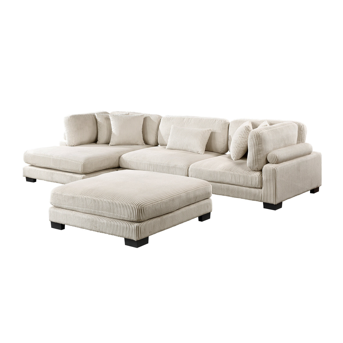 Traverse Beige 4-Piece Modular Sectional with Reversible Chaise and Ottoman by Homelegance at Eve Furniture