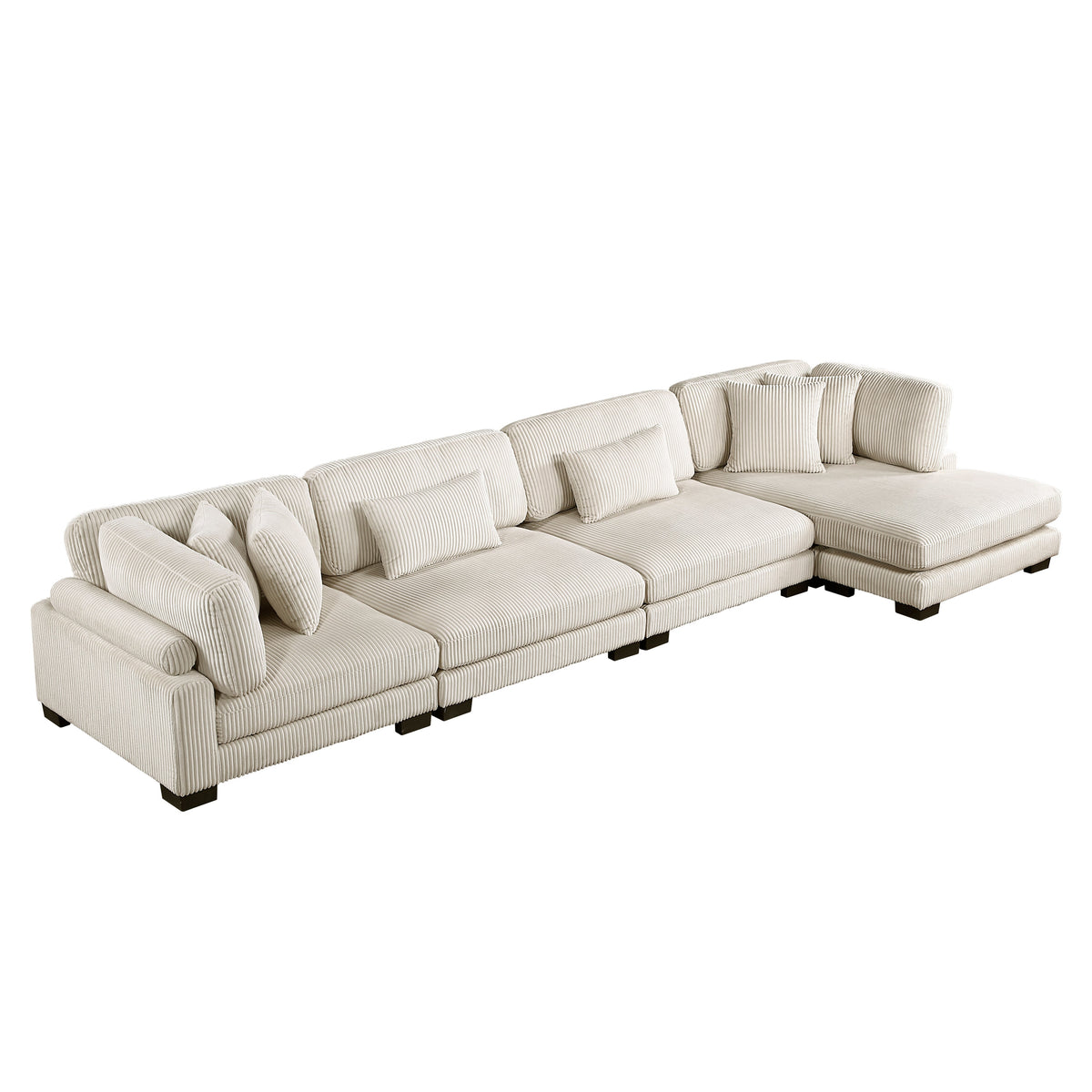 Traverse Beige 4-Piece Modular Sectional with Reversible Chaise by Homelegance at Eve Furniture