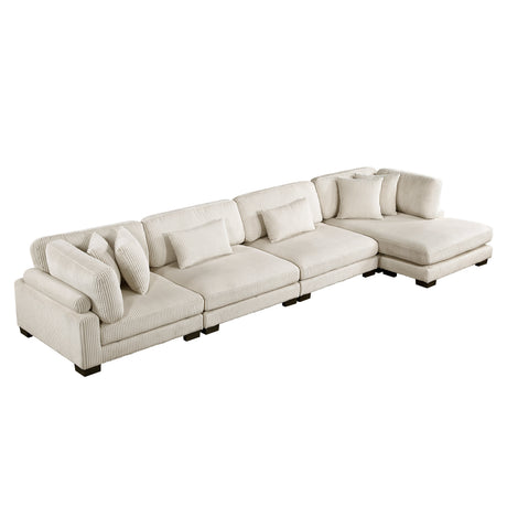 Traverse Beige 4-Piece Modular Sectional with Reversible Chaise by Homelegance at Eve Furniture