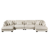 Traverse Beige 4-Piece Modular Sectional with Reversible Chaise by Homelegance at Eve Furniture