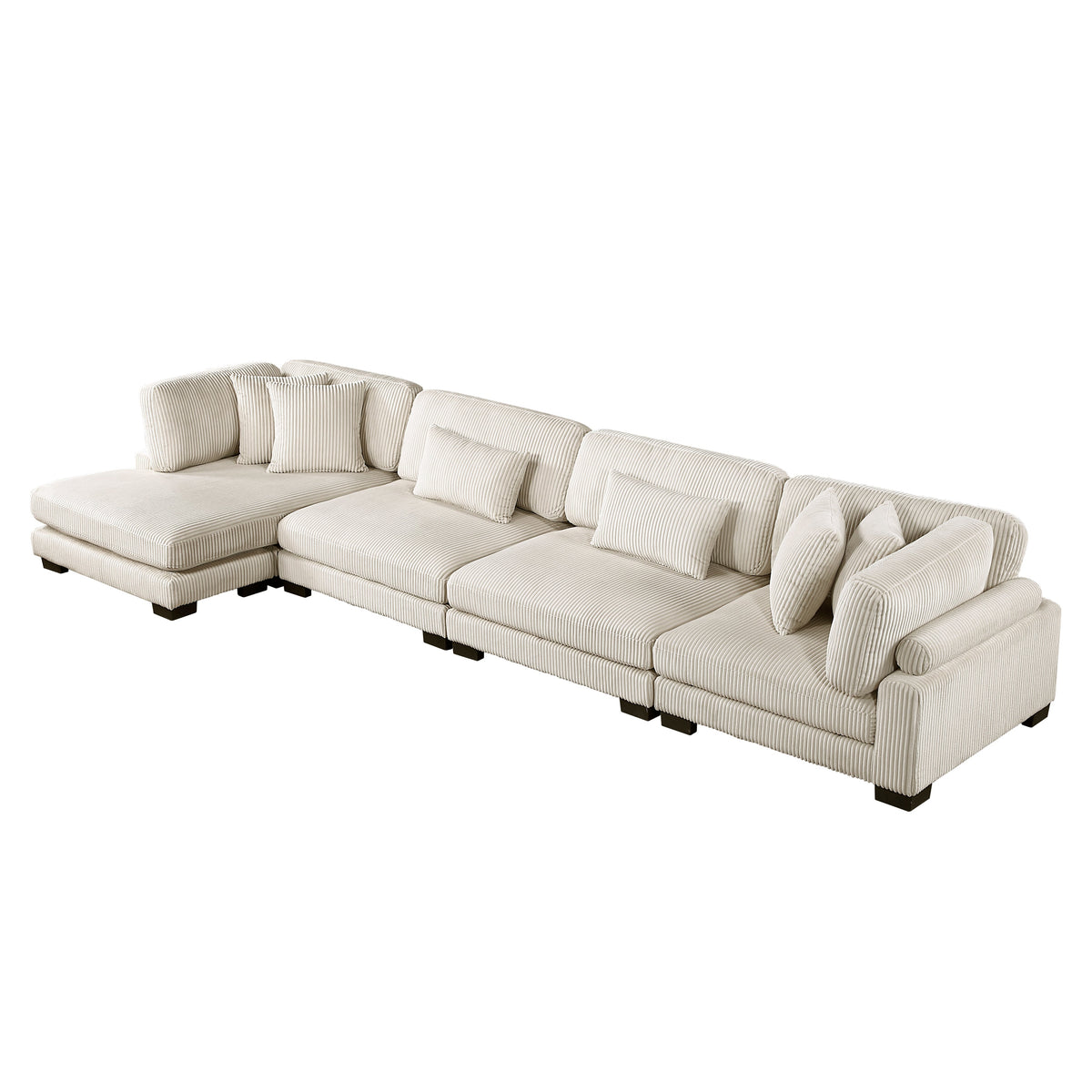 Traverse Beige 4-Piece Modular Sectional with Reversible Chaise by Homelegance at Eve Furniture