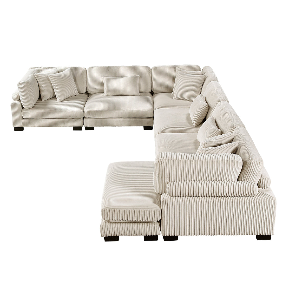 Traverse Beige 4-Piece Modular Sectional with Reversible Chaise by Homelegance at Eve Furniture
