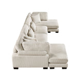 Traverse Beige 4-Piece Modular Sectional with Reversible Chaise by Homelegance at Eve Furniture