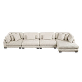 Traverse Beige 4-Piece Modular Sectional with Reversible Chaise by Homelegance at Eve Furniture