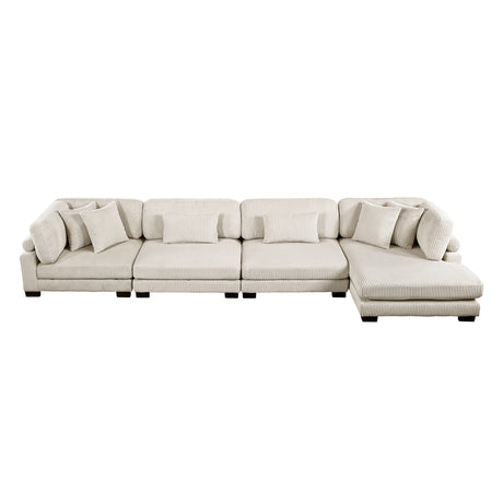 Traverse Beige 4-Piece Modular Sectional with Reversible Chaise by Homelegance at Eve Furniture