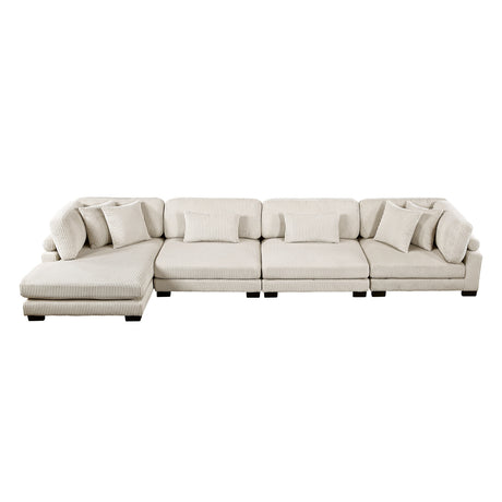 Traverse Beige 4-Piece Modular Sectional with Reversible Chaise by Homelegance at Eve Furniture