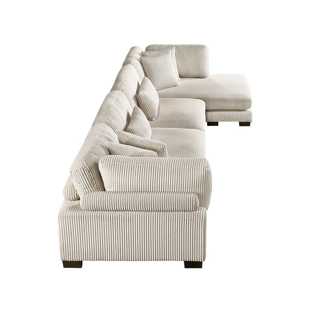 Traverse Beige 4-Piece Modular Sectional with Reversible Chaise by Homelegance at Eve Furniture