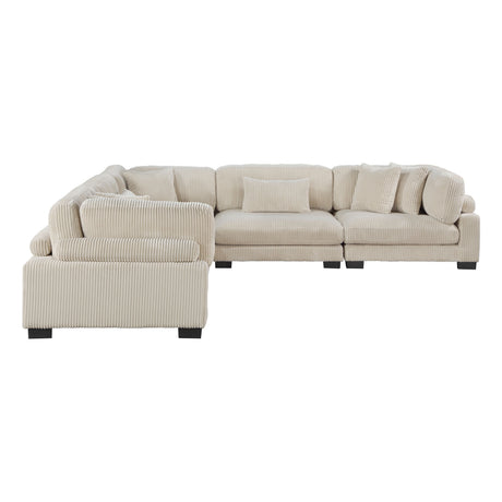 Traverse Beige 5-Piece Corduroy Modular Sectional by Homelegance at Eve Furniture