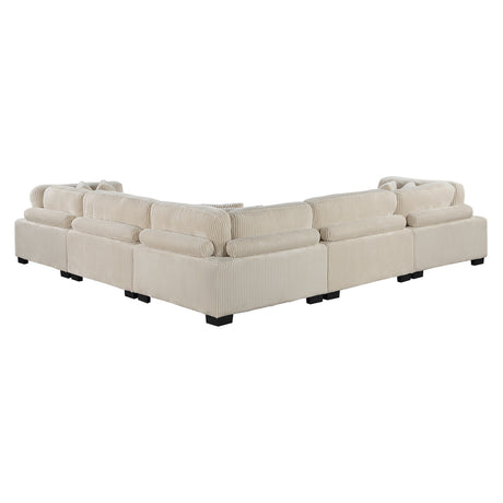 Traverse Beige 5-Piece Corduroy Modular Sectional by Homelegance at Eve Furniture