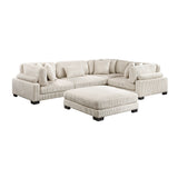 Traverse Beige 5-Piece Modular Sectional with Ottoman by Homelegance at Eve Furniture