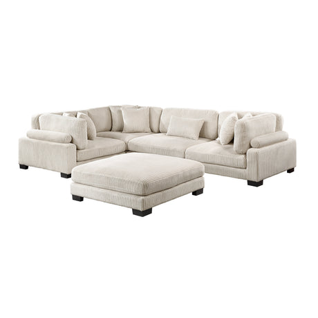 Traverse Beige 5-Piece Modular Sectional with Ottoman by Homelegance at Eve Furniture