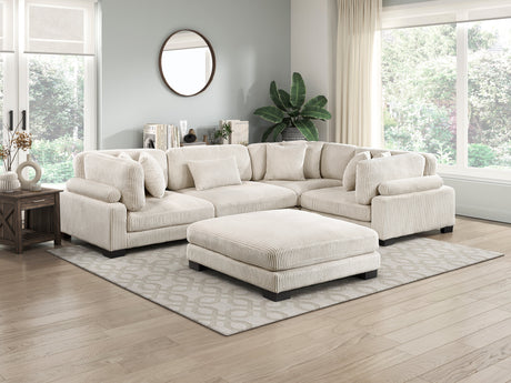 Traverse Beige 5-Piece Modular Sectional with Ottoman by Homelegance at Eve Furniture