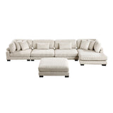 Traverse Beige 5-Piece Modular Sectional with Reversible Chaise and Ottoman by Homelegance at Eve Furniture