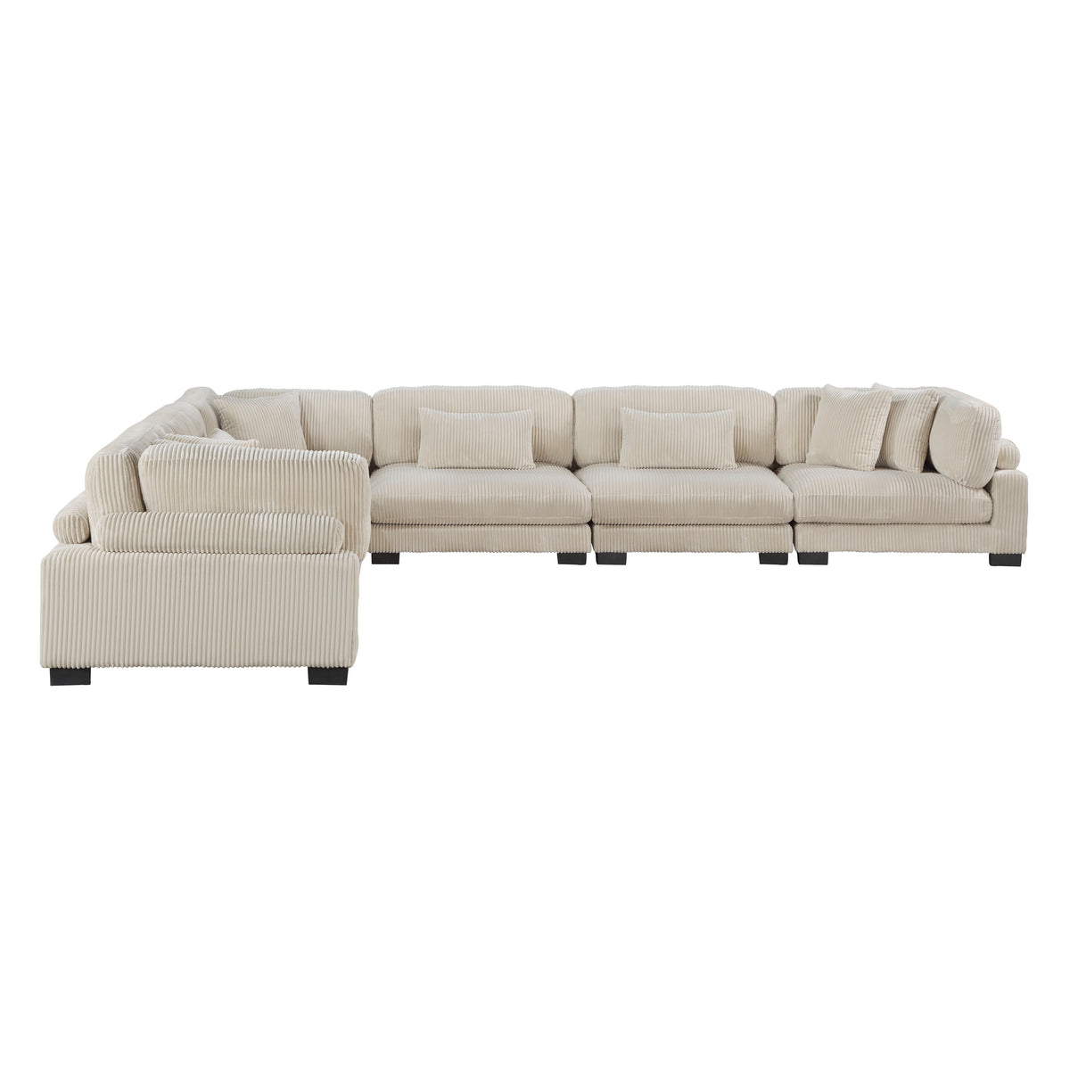 Traverse Beige 6-Piece Corduroy Modular Sectional by Homelegance at Eve Furniture