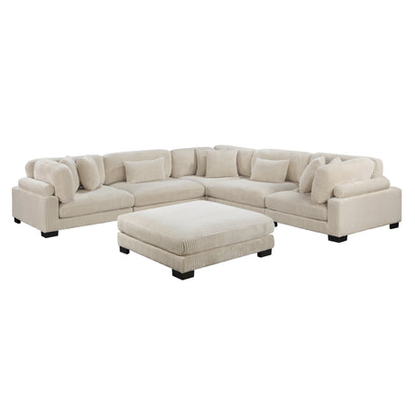 Traverse Beige 6-Piece Corduroy Modular Sectional by Homelegance at Eve Furniture
