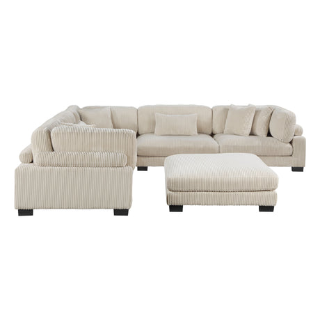 Traverse Beige 6-Piece Corduroy Modular Sectional by Homelegance at Eve Furniture