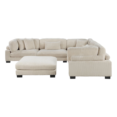 Traverse Beige 6-Piece Corduroy Modular Sectional by Homelegance at Eve Furniture