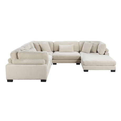 Traverse Beige 6-Piece Corduroy Modular Sectional by Homelegance at Eve Furniture