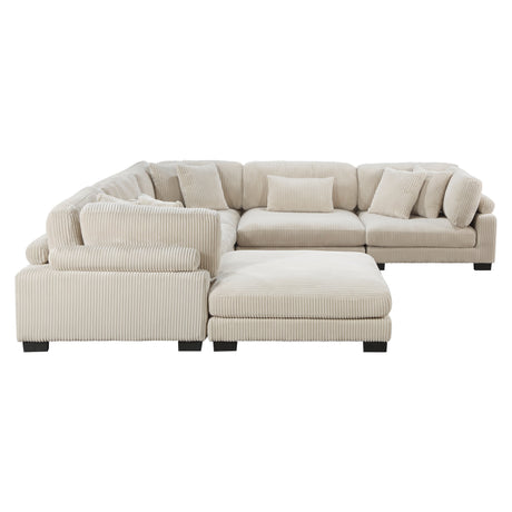 Traverse Beige 6-Piece Corduroy Modular Sectional by Homelegance at Eve Furniture