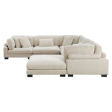 Traverse Beige 6-Piece Corduroy Modular Sectional by Homelegance at Eve Furniture