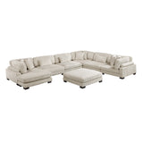 Traverse Beige 7-Piece Modular Sectional with Reversible Chaise and Ottoman by Homelegance at Eve Furniture