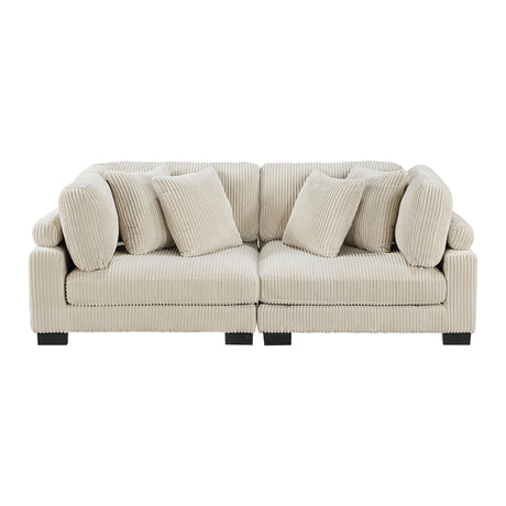 Traverse Beige Corduroy 2-Piece Loveseat by Homelegance at Eve Furniture