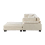 Traverse Beige Corduroy 4-Piece Modular Sectional with Ottoman by Homelegance at Eve Furniture