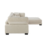 Traverse Beige Corduroy 4-Piece Modular Sectional with Ottoman by Homelegance at Eve Furniture