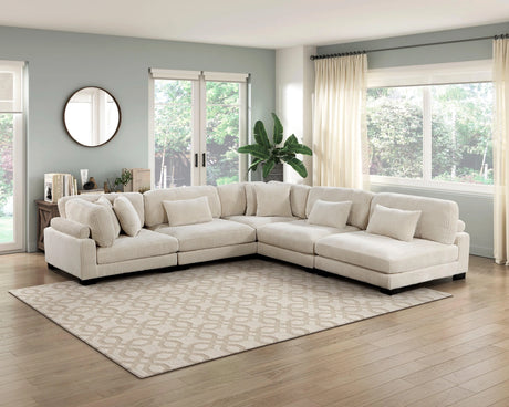 Traverse Beige Corduroy 5-Piece Modular Sectional by Homelegance at Eve Furniture