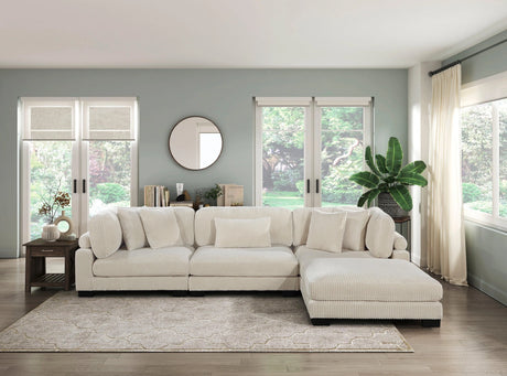 Traverse Beige Corduroy Corner Seat by Homelegance at Eve Furniture