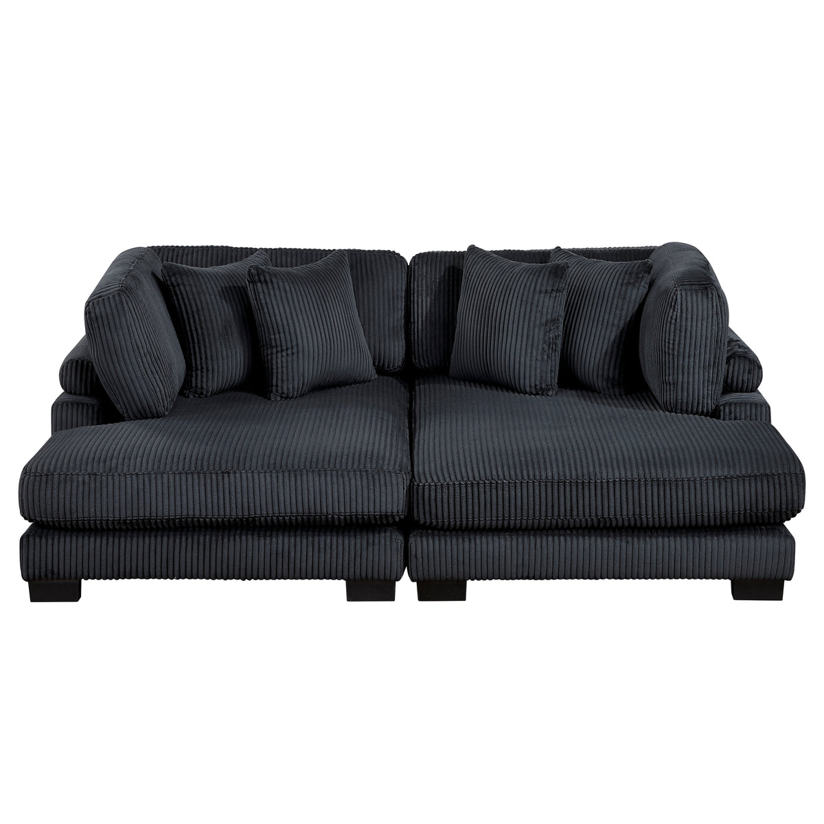 Traverse Black 2-Piece Chaise Lounge by Homelegance at Eve Furniture
