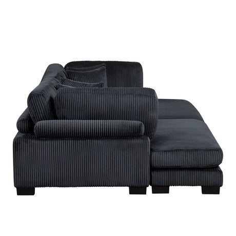 Traverse Black 2-Piece Chaise Lounge by Homelegance at Eve Furniture