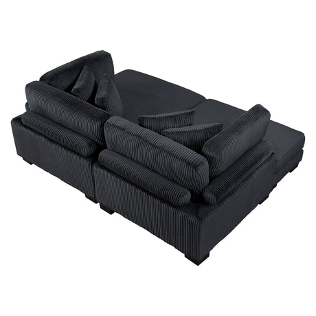 Traverse Black 2-Piece Chaise Lounge by Homelegance at Eve Furniture