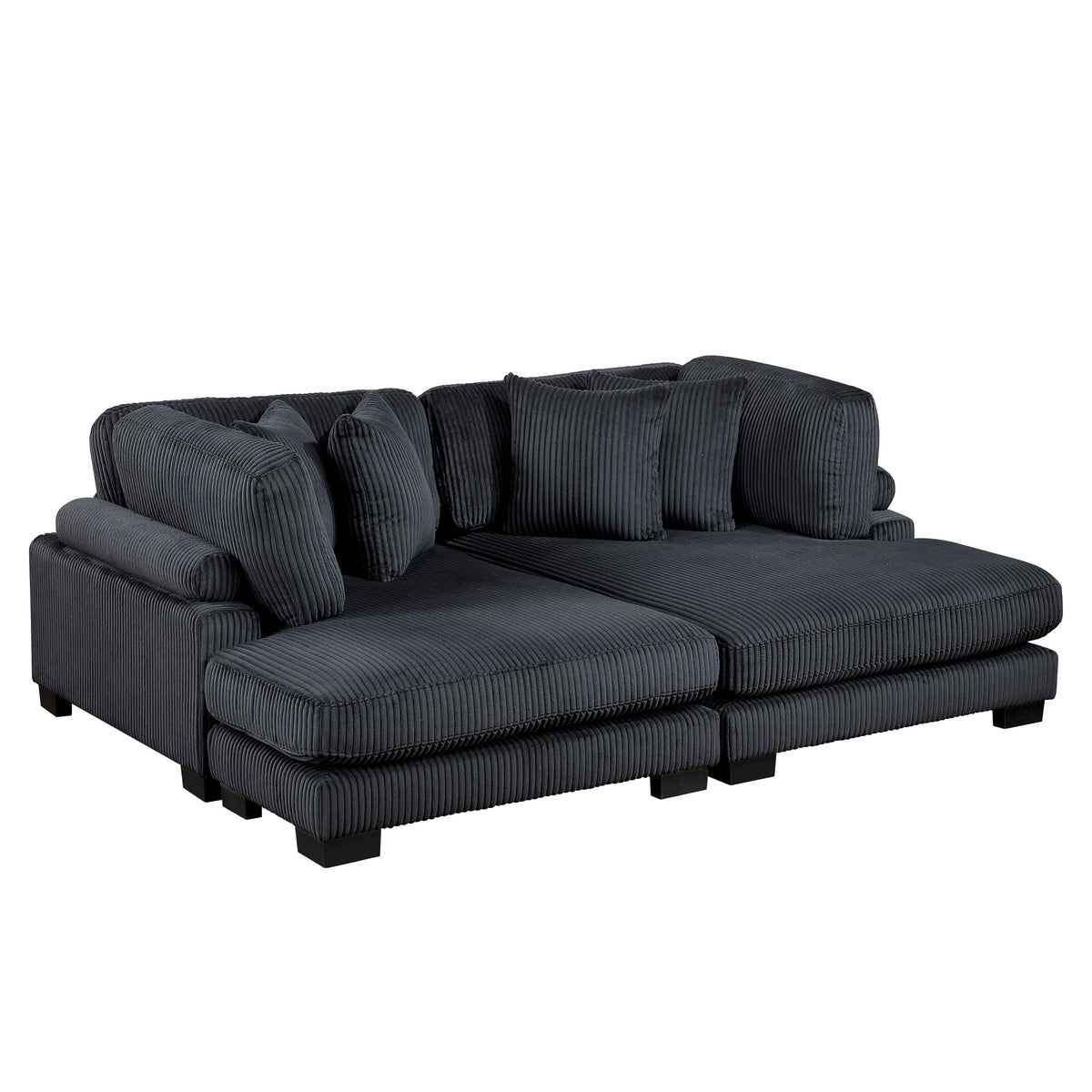 Traverse Black 2-Piece Chaise Lounge by Homelegance at Eve Furniture