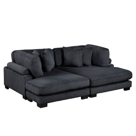 Traverse Black 2-Piece Chaise Lounge by Homelegance at Eve Furniture