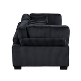 Traverse Black 2-Piece Corduroy Modular Loveseat by Homelegance at Eve Furniture