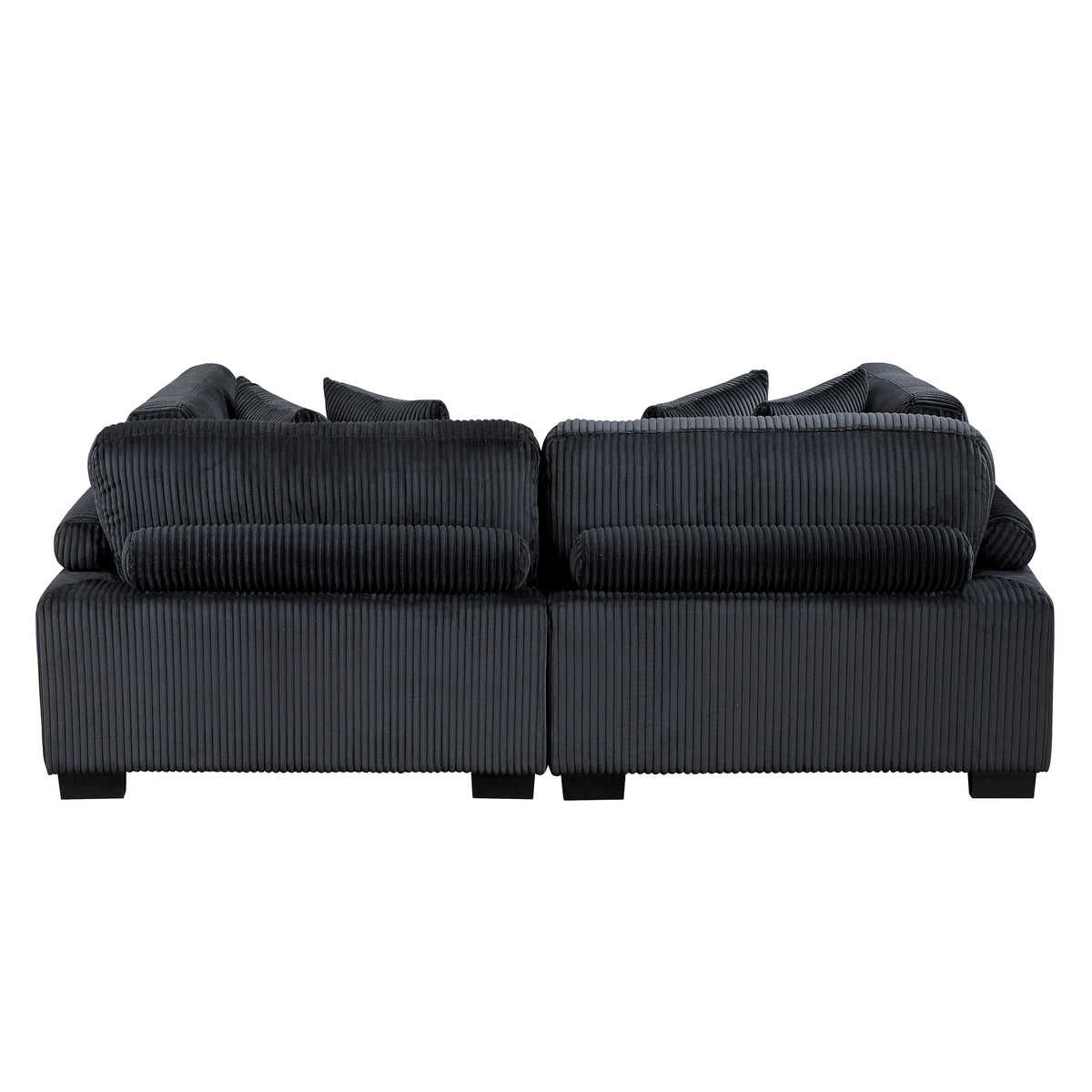 Traverse Black 2-Piece Corduroy Modular Loveseat by Homelegance at Eve Furniture