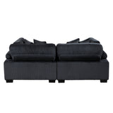 Traverse Black 2-Piece Corduroy Modular Loveseat by Homelegance at Eve Furniture