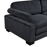 Traverse Black 3-Piece Corduroy Modular Sofa by Homelegance at Eve Furniture