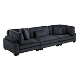 Traverse Black 3-Piece Corduroy Modular Sofa by Homelegance at Eve Furniture