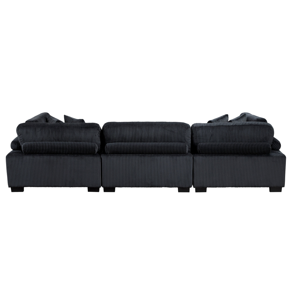 Traverse Black 3-Piece Corduroy Modular Sofa by Homelegance at Eve Furniture