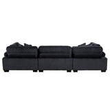 Traverse Black 3-Piece Corduroy Modular Sofa by Homelegance at Eve Furniture